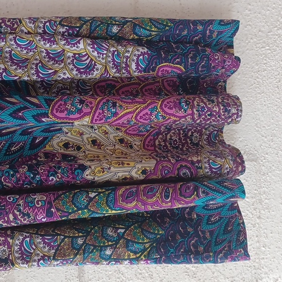 Cristinalove 2X Paisley Peacock Dress, Deep V-neck, 3/4 Sleeve, Stretchy, New - Picture 9 of 16